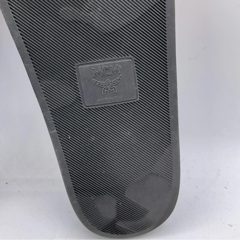 Mcm Munchen M1976 Slides Cognac And Black M9.5 W11.5 - Picture 10 of 15